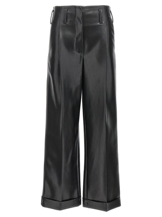 Black Polyester Casual Pants