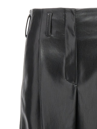 Black Polyester Casual Pants