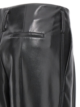 Black Polyester Casual Pants