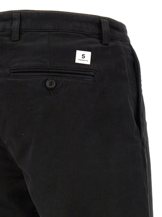 Black Cotton Casual Pants