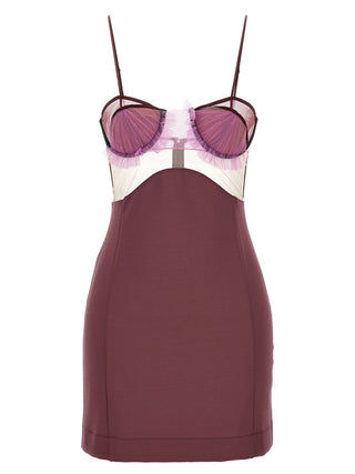 Purple Viscose Short Dress