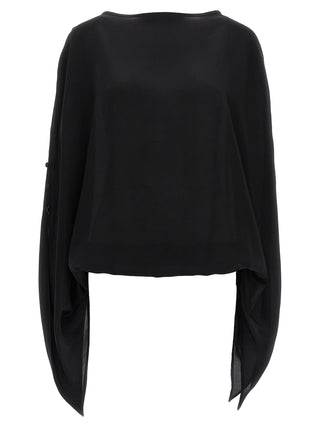 Blusa de seda negra