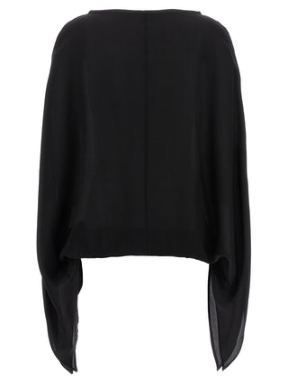 Blusa de seda negra