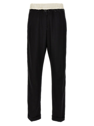 Bicolor Wool Casual Pants