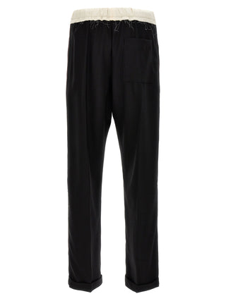 Bicolor Wool Casual Pants