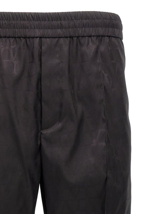 Black Polyamide Casual Pants