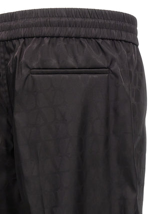 Black Polyamide Casual Pants
