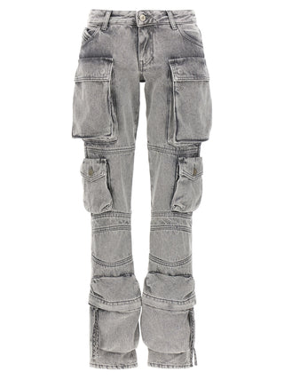 Gray Cotton Cargo Pants