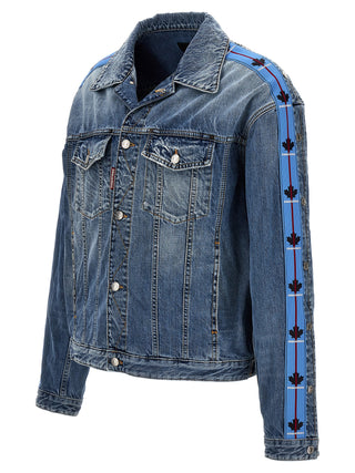 Chaqueta azul de mezclilla de algodón