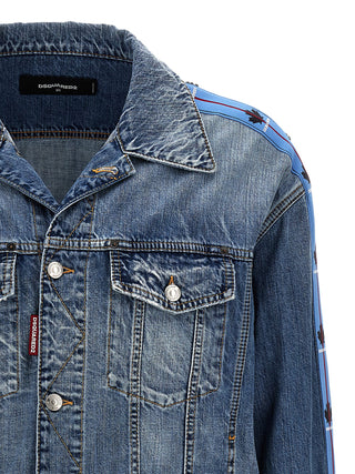Chaqueta azul de mezclilla de algodón