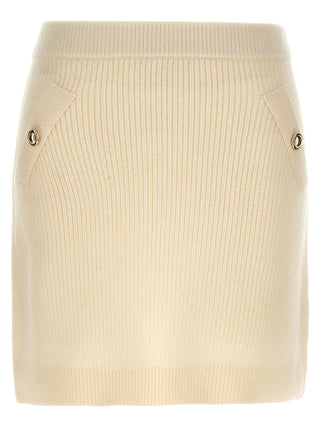 White Wool Long Skirt