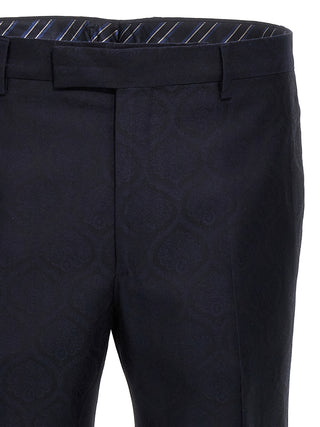 Blue Cotton Dress Pants