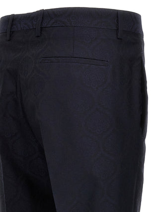 Blue Cotton Dress Pants