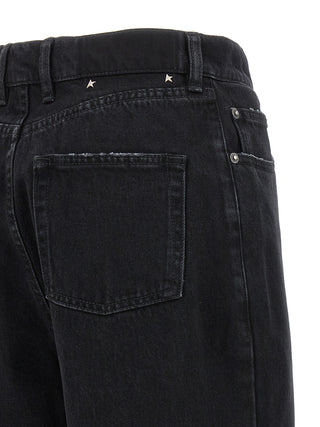 Jeans de algodón negro de corte relajado