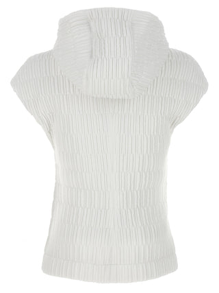 White Polyamide Sleeveless Jacket
