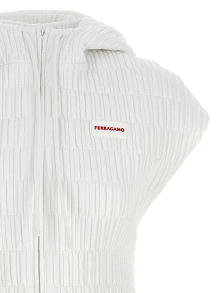 White Polyamide Sleeveless Jacket