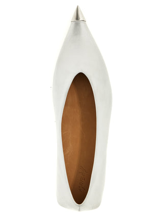 Silver Calfskin Ballet Flats