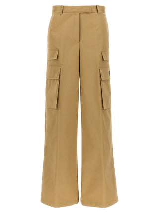 Beige Cotton Cargo Pants