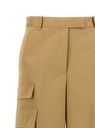 Beige Cotton Cargo Pants