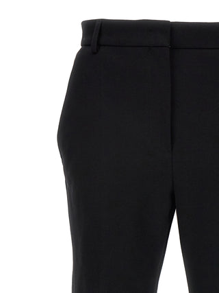 Black Cotton Casual Pants