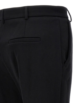 Black Cotton Casual Pants
