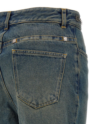 Blue Cotton Bootcut Jeans