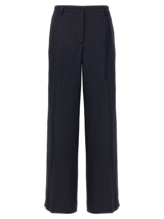 Blue Viscose Casual Pants