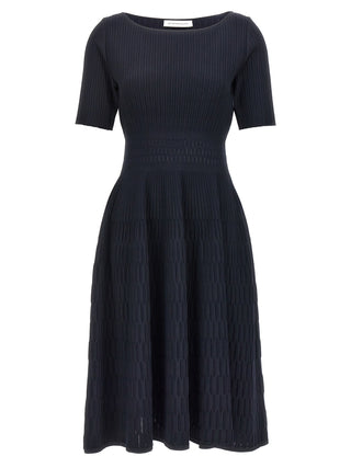 Blue Viscose Midi Dress