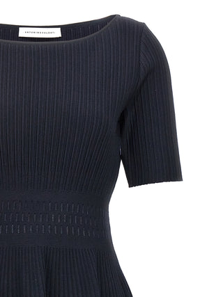 Blue Viscose Midi Dress