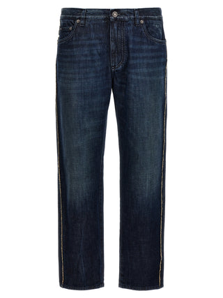 Blue Cotton Skinny Jeans