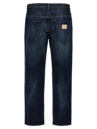 Blue Cotton Skinny Jeans