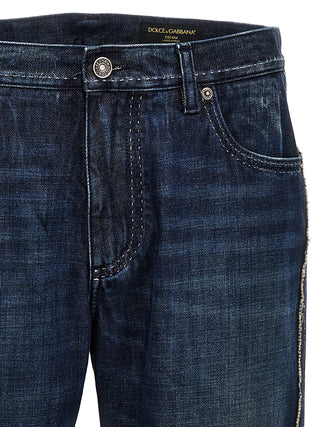 Blue Cotton Skinny Jeans