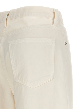 White Cotton High-Waisted Jean