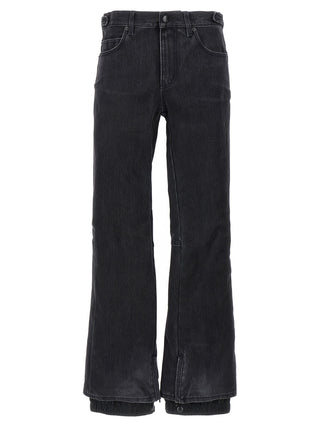 Jeans acampanados de algodón negro