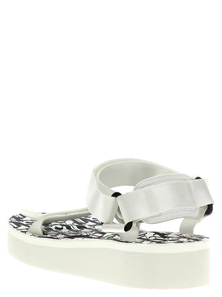 Bicolor Polyester Flat Sandals