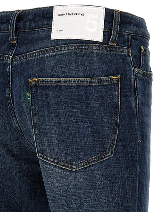 Jeans de pierna recta de algodón azul