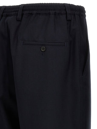 Blue Virgin Wool Cropped Pants