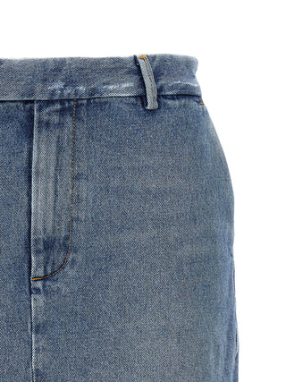 Blue Cotton Long Skirt