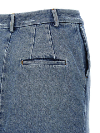 Blue Cotton Long Skirt