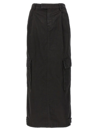 Black Cotton Mini Skirt