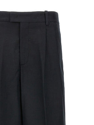 Black Cotton Casual Pants