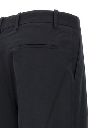 Black Cotton Casual Pants