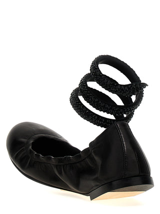 Black Lamb Leather Ballet Flats