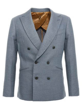 Blazer de seda azul