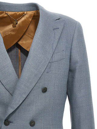 Blazer de seda azul