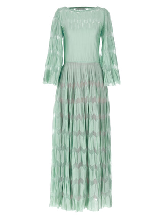 Bicolor Viscose Long Dress