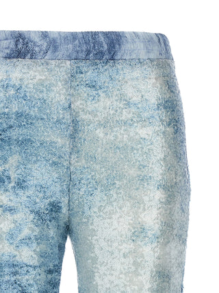 Blue Polyester Cargo Pants