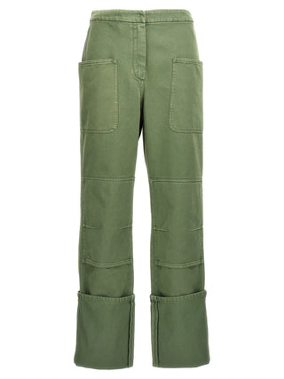 Pantalones casuales bicolor de algodón
