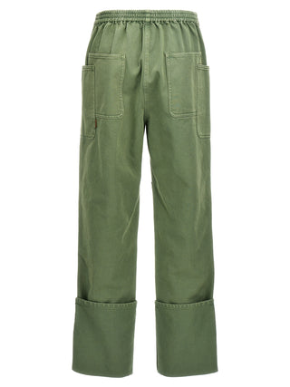 Pantalones casuales bicolor de algodón