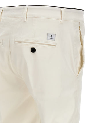 White Cotton Casual Pants
